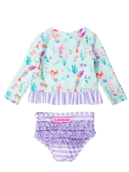 RUFFLEBUTTS RUFFLEBUTTS GIRLS UPF50+ LONG SLEEVE RASH GUARD BIKINI 