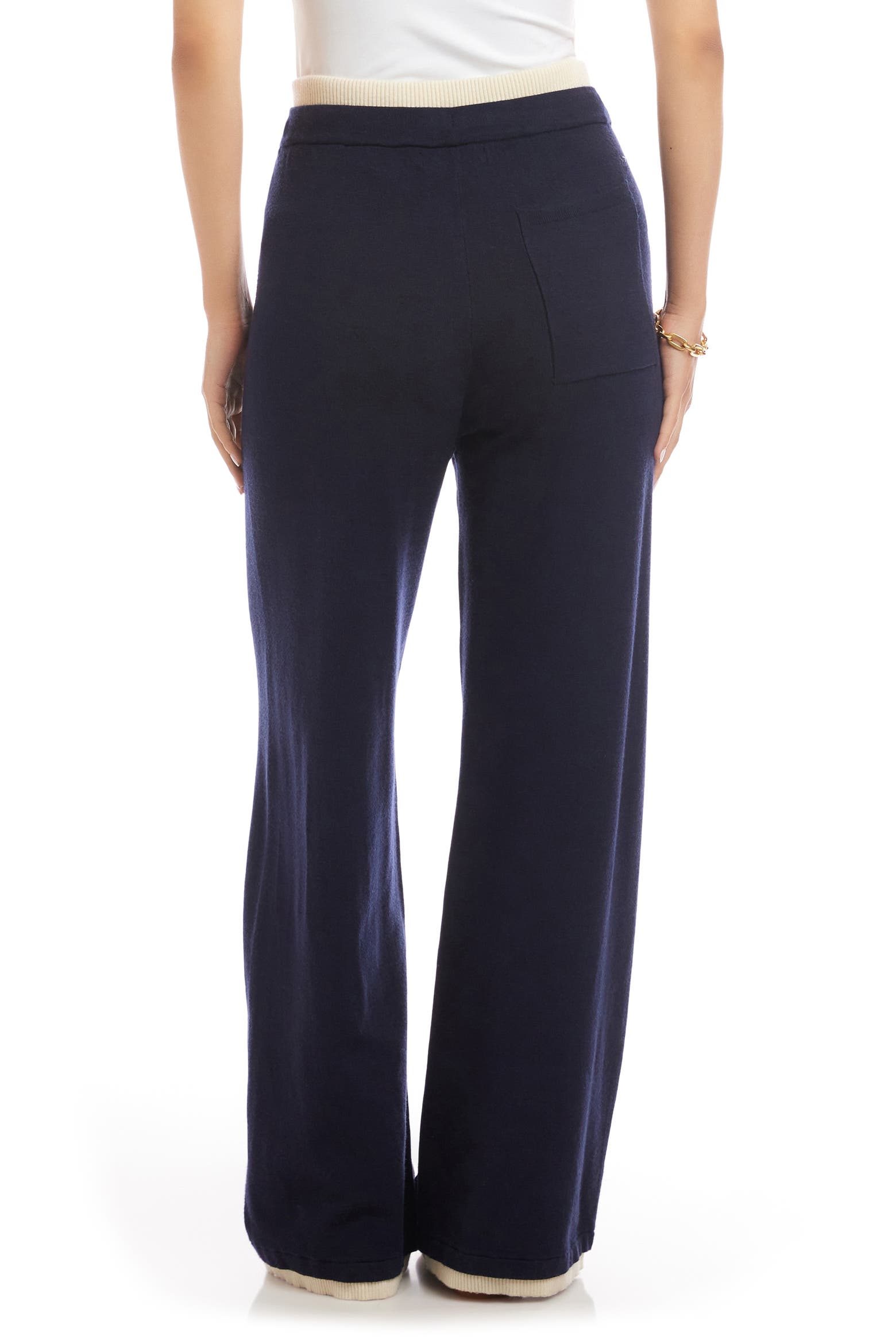 Kane Rugs Karen Kane Contrast Trim Wide Leg Drawstring Pants (Women) | Nordstromrack