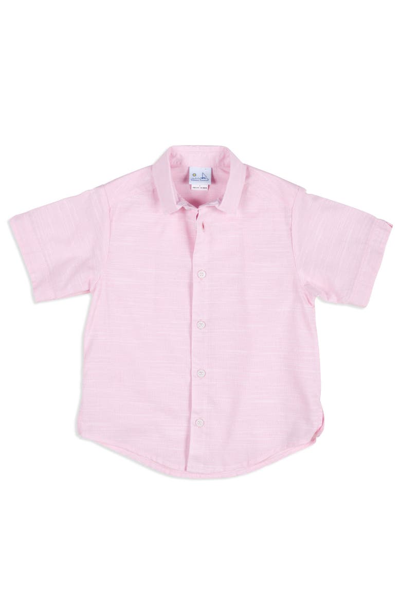 Linen Look Camp Shirt, Main, color, Pink