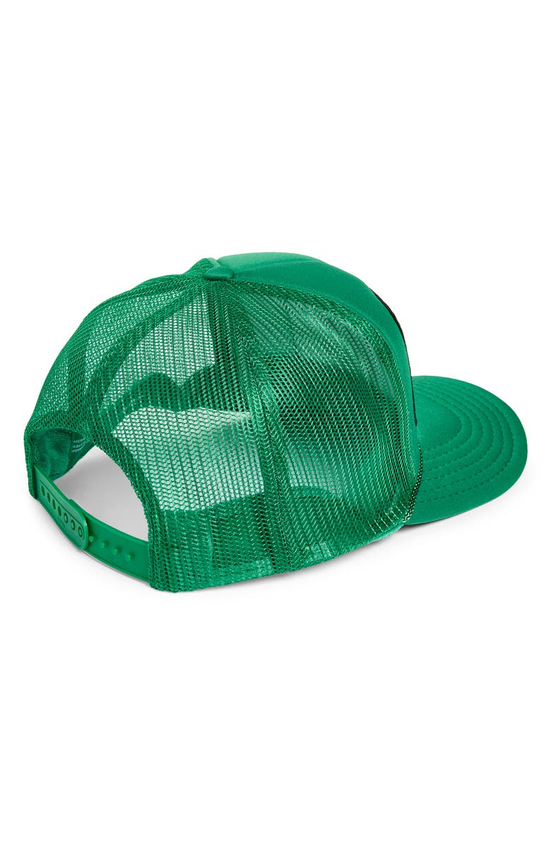 Friday Feelin’ Irish Goodbye Trucker Hat, Alternate, color, Green
