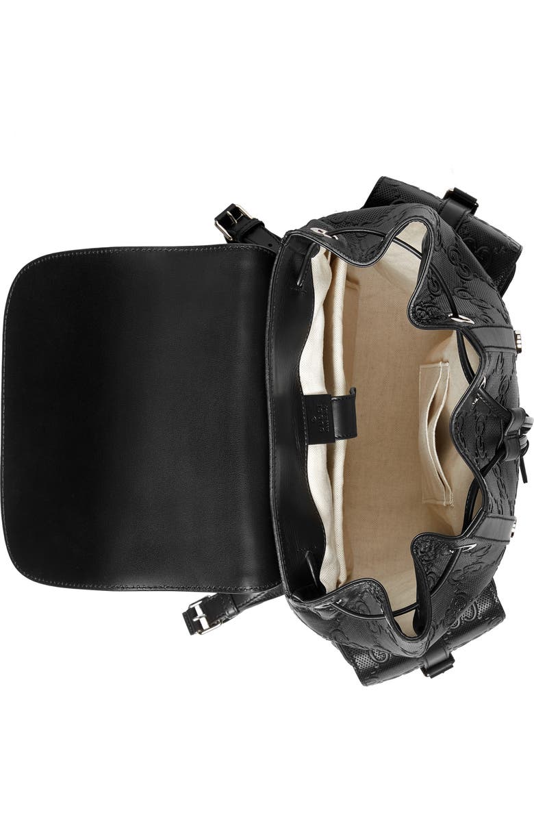 Gucci GG Embossed Leather Backpack, Alternate, color,