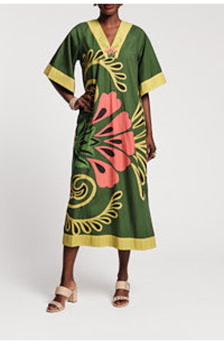 Frances Valentine Delightful Canopy Caftan, Main, color, Green/Multi