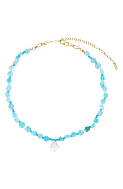 Beaded Freshwater Pearl Pendant Necklace