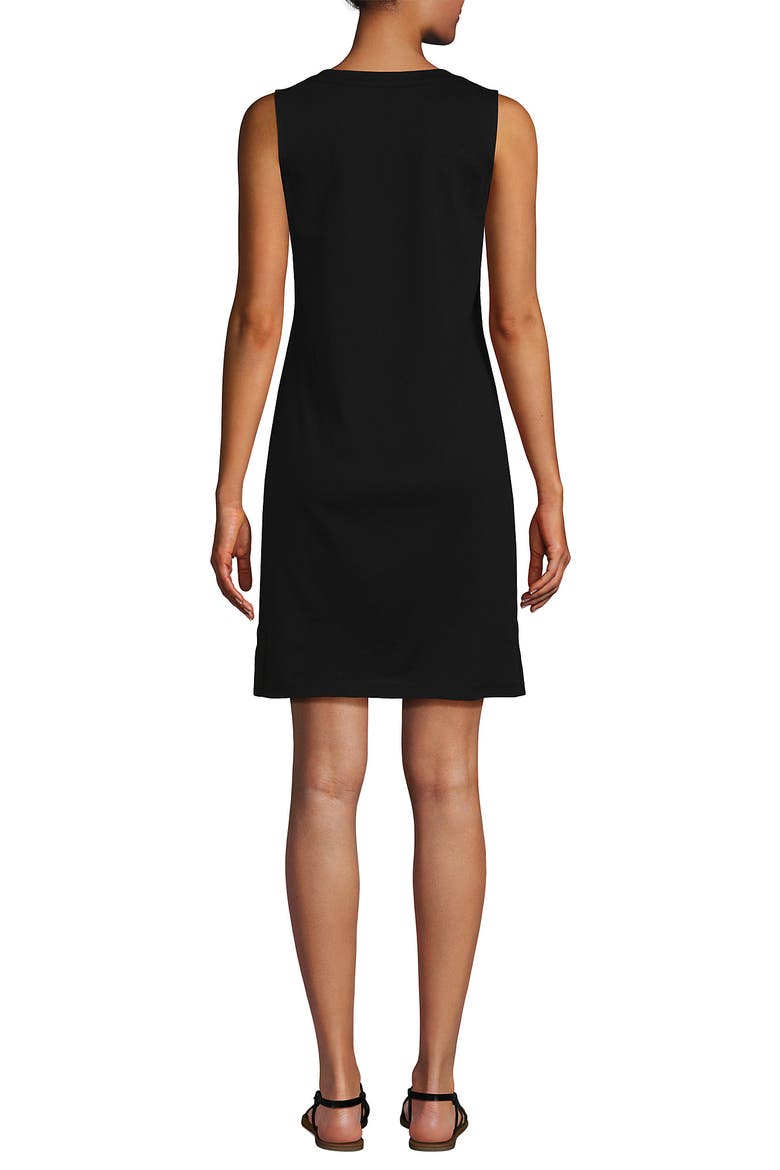Cotton Jersey Notch Neck Dress with Soutache, Alternate, color, Black