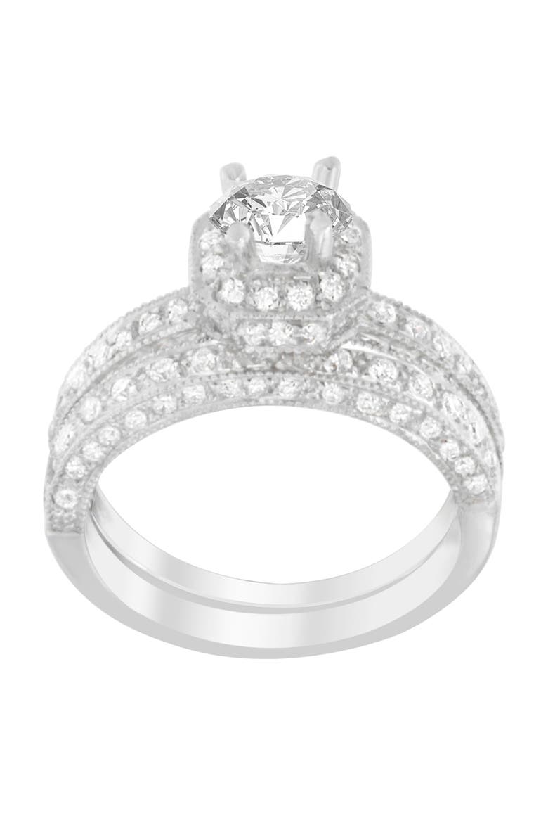 14K White Gold 1.00 Cttw Round Cut Diamond Ring, Alternate, color, White