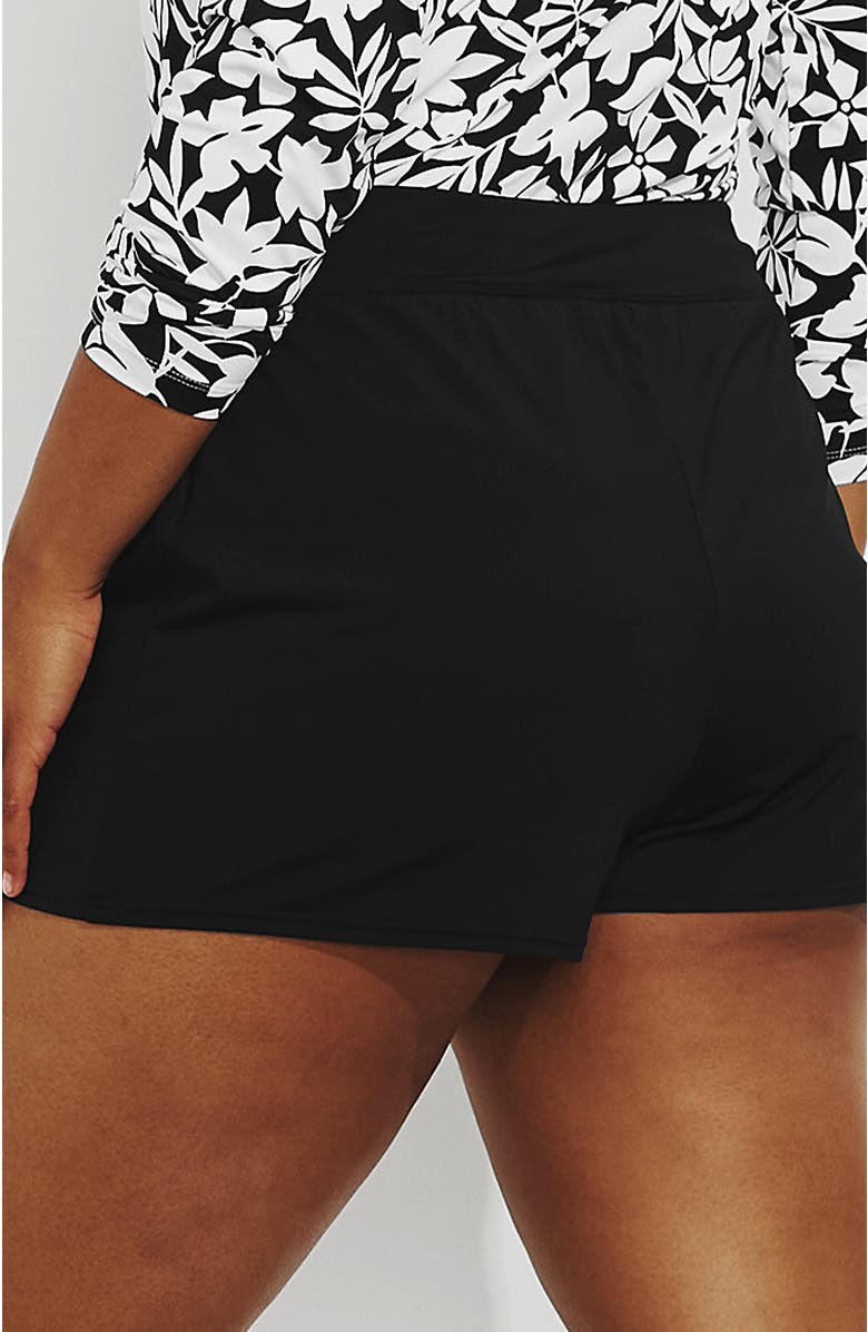 Lands' End 3" Tummy Control Modest Swim Shorts, Alternate, color, Black