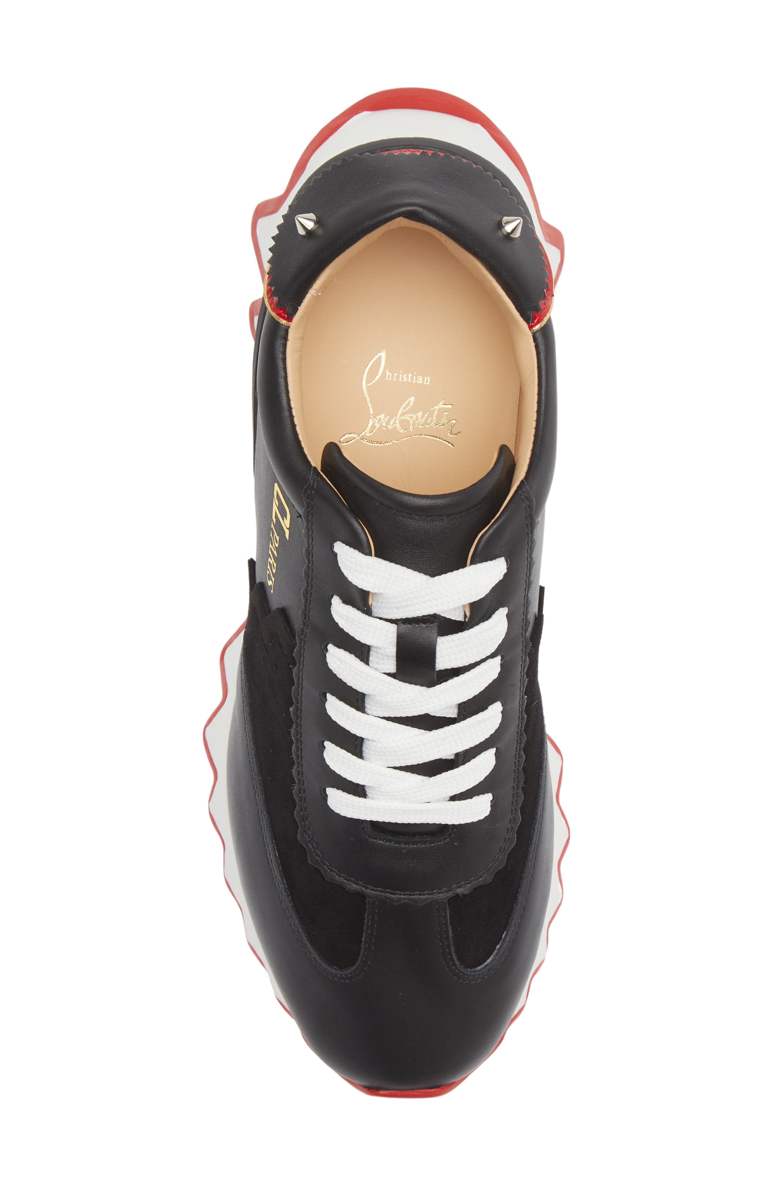 Christian Louboutin Loubishark Sneaker, Alternate, color, Black/ Red