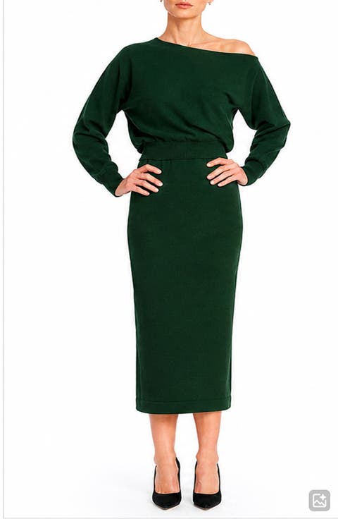 Bianca One-Shoulder Knit Midi Dress