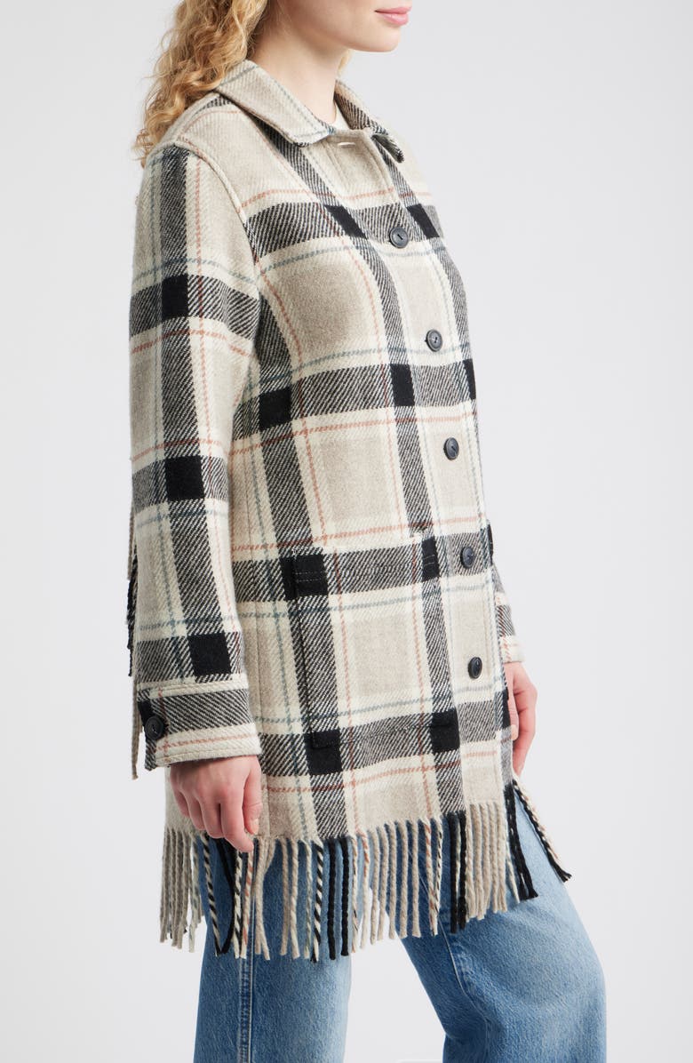 Pendleton Jolene Wool Fringe Jacket, Alternate, color, Tan Mix Black Multi
