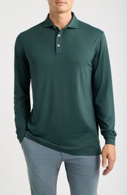 Peter Millar Lyons Heathered Long Sleeve Performance Jersey Polo
