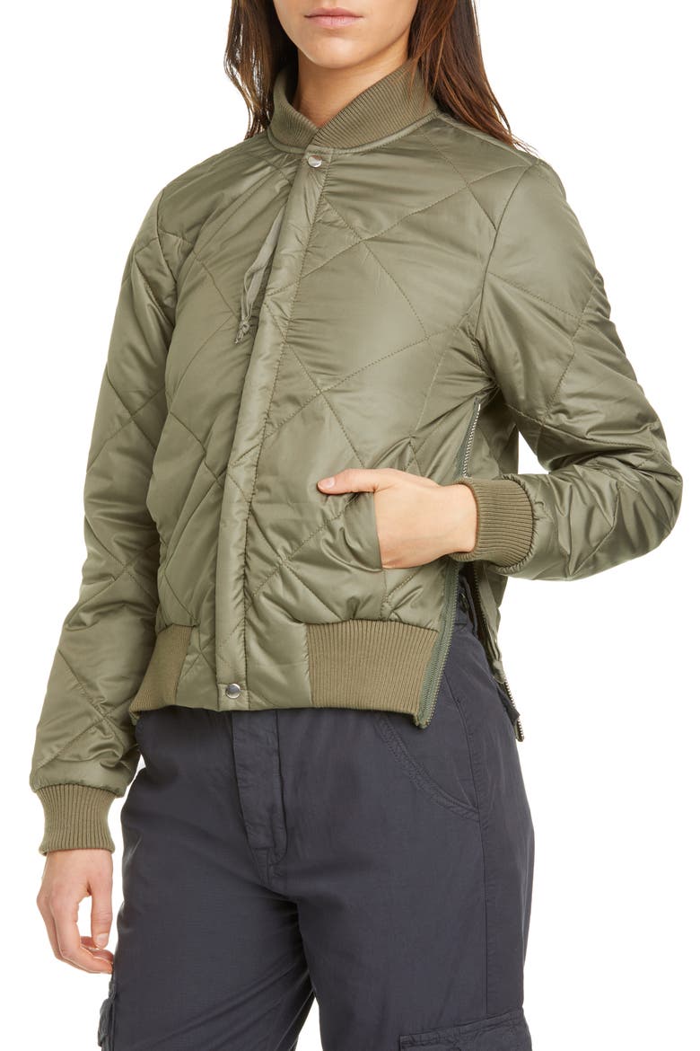 Neil Quilted Bomber Jacket, Alternate, color, OLIVE