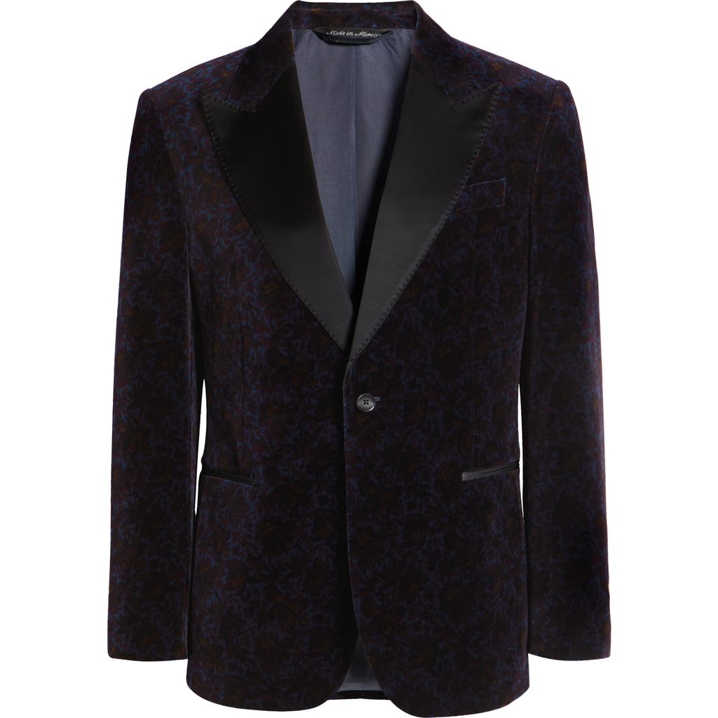 Zanella Broadway Floral Velvet Dinner Jacket In Navy