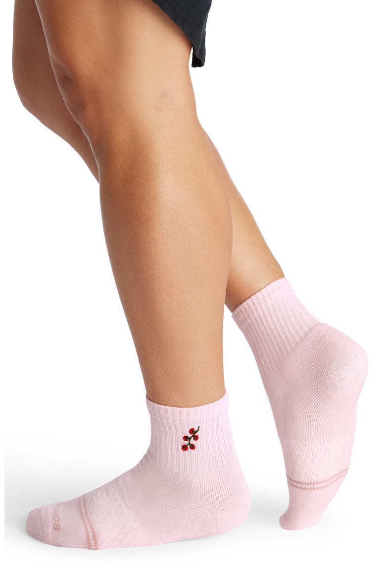 Embroidered Tomato Vine Quarter Socks, Main, color, TOMATO VINE