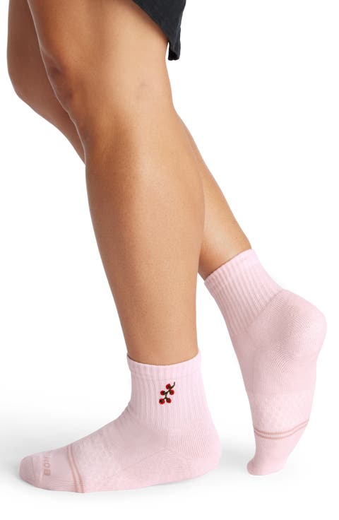 Embroidered Tomato Vine Quarter Socks