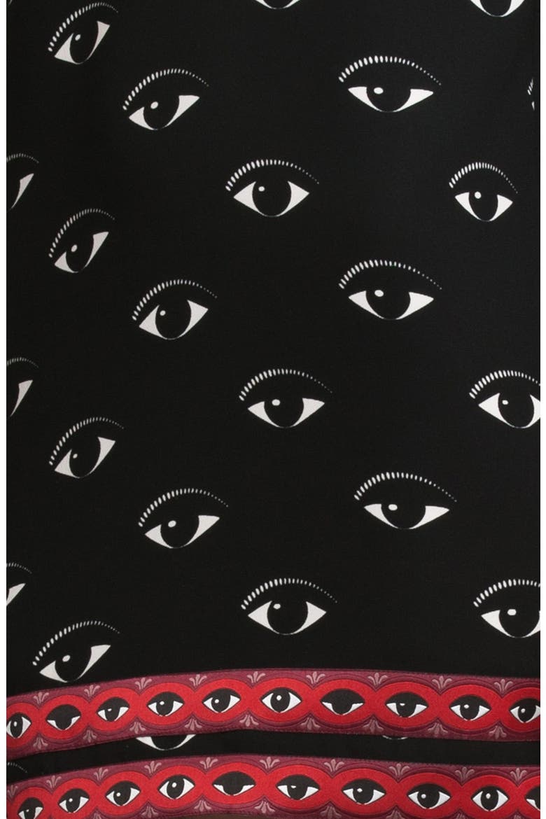 Eye Print Shift Dress, Alternate, color, BLACK