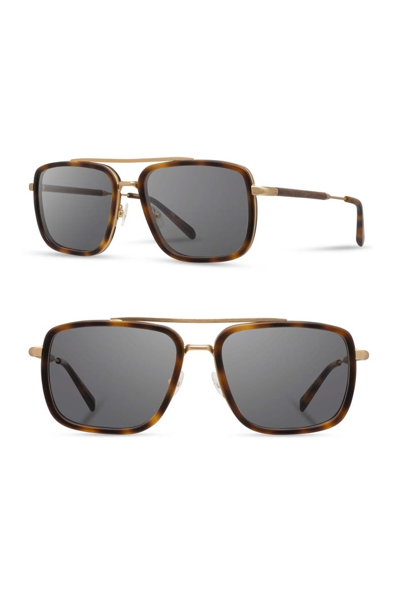 Grant 55mm Polarized Sunglasses, Main, color, BRINDLE/ GOLD