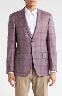 Heritage Gold Berry Super 130s Wool Plaid Sport Coat