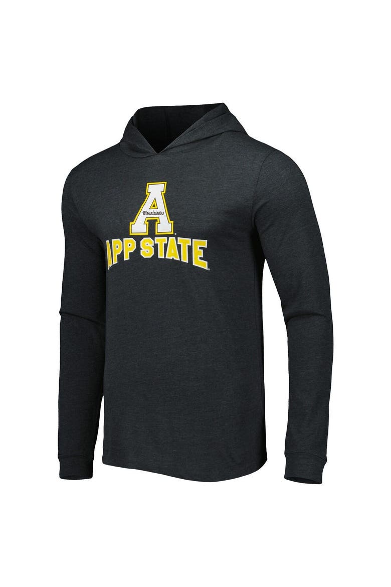Men's Concepts Sport Black/Charcoal Appalachian State Mountaineers Meter Pullover Hoodie & Pant Sleep Set, Alternate, color, Black