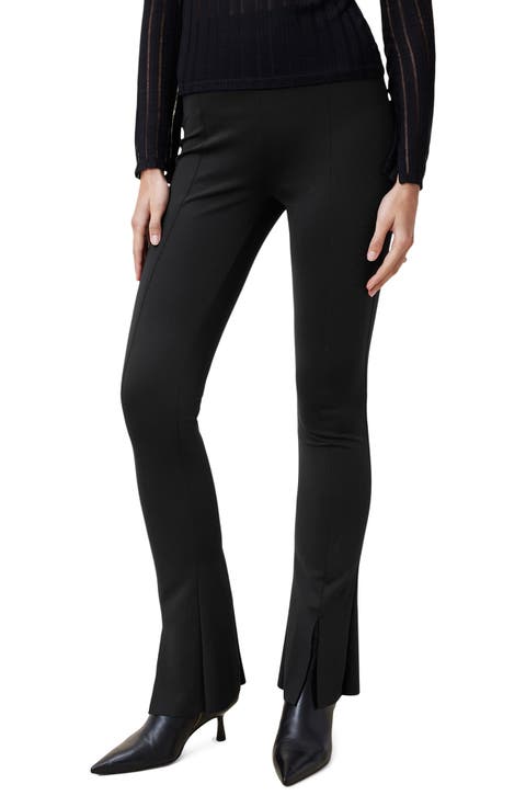 パンツ ALLSAINTS Women Straight Pants LOUISA WP534Z BLACK Black Allsaints Floral Patterned Satin Louisa Pants With Ankle