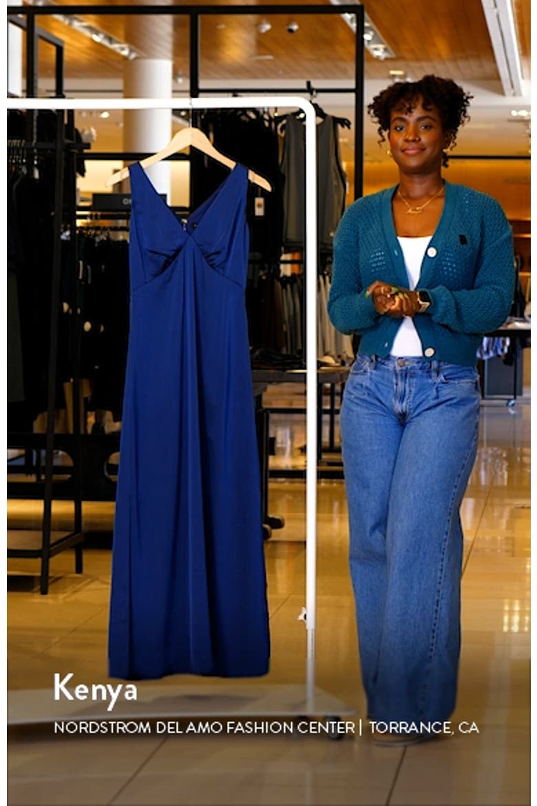 V-Neck Satin Midi Dress video