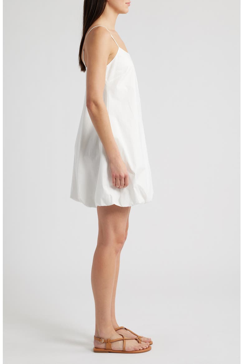Blanca Bubble Hem Cotton Blend Minidress, Alternate, color, WHITE