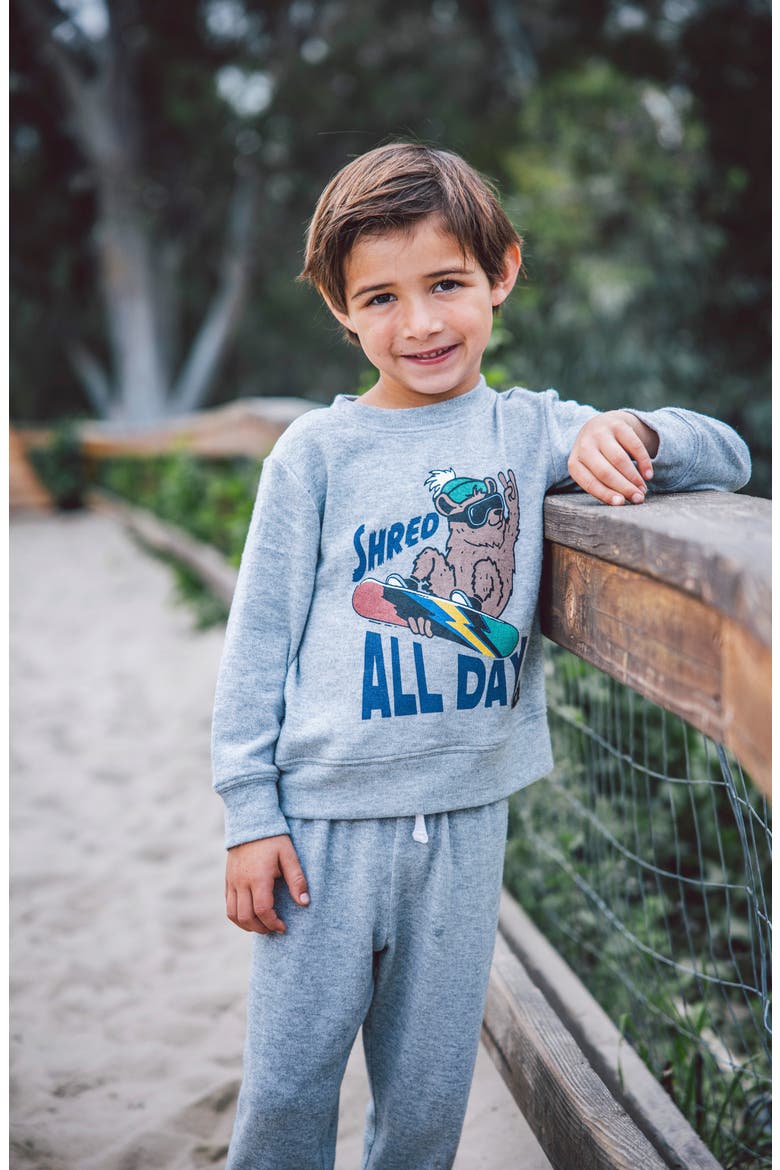 Kids' Shred Hacci Knit Pullover, Alternate, color, HEATHER GREY