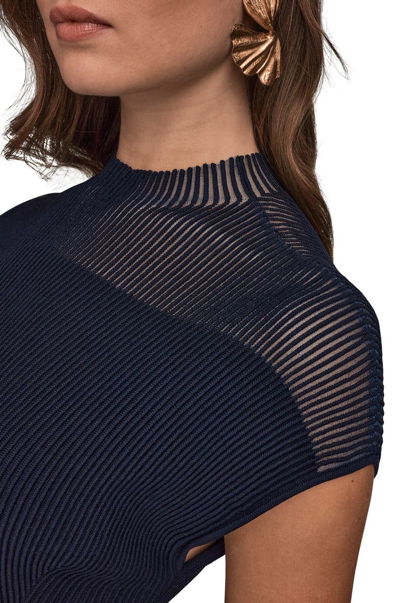 Donna Karan New York Sheer Rib Dress, Alternate, color, Nightfall