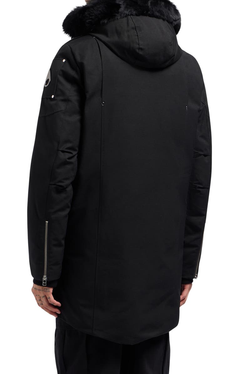 Moose Knuckles Original Stirling Down Parka with Removable Genuine Shearling Hood, Alternate, color, Black W/ Black Sh