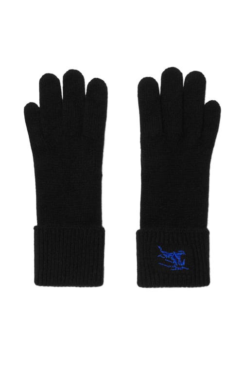 Burberry Ekd-embroidered Knitted Gloves In Black