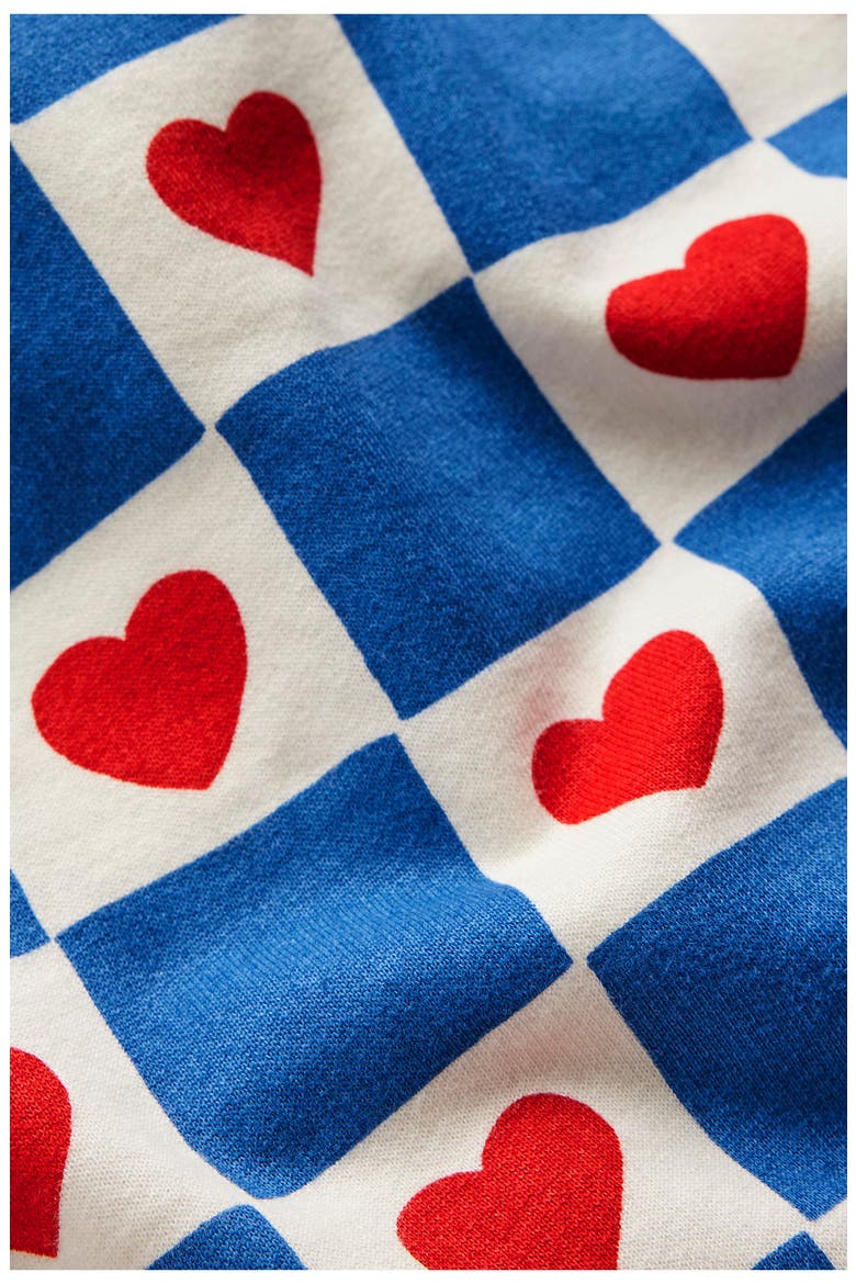 Kids' Cotton Sweatshirt Dress, Alternate, color, BLUE HEART STAMP