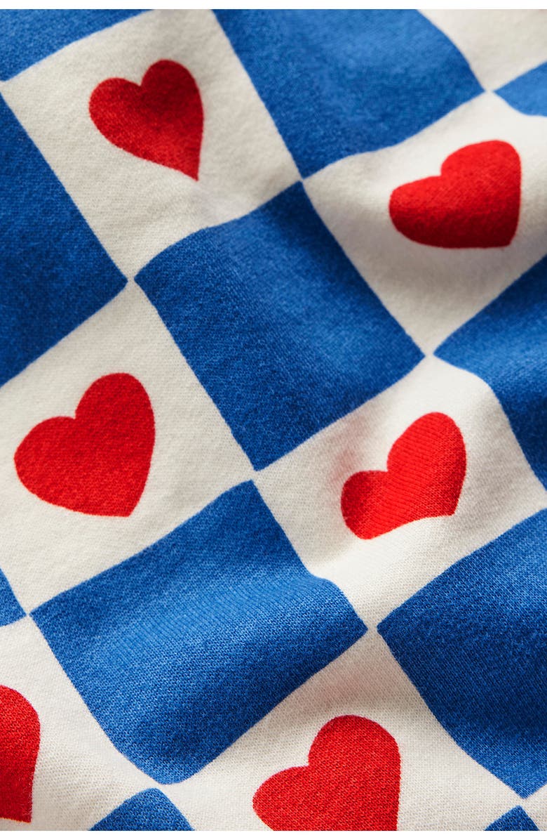 Mini Boden Kids' Cotton Sweatshirt Dress, Alternate, color, Blue Heart Stamp