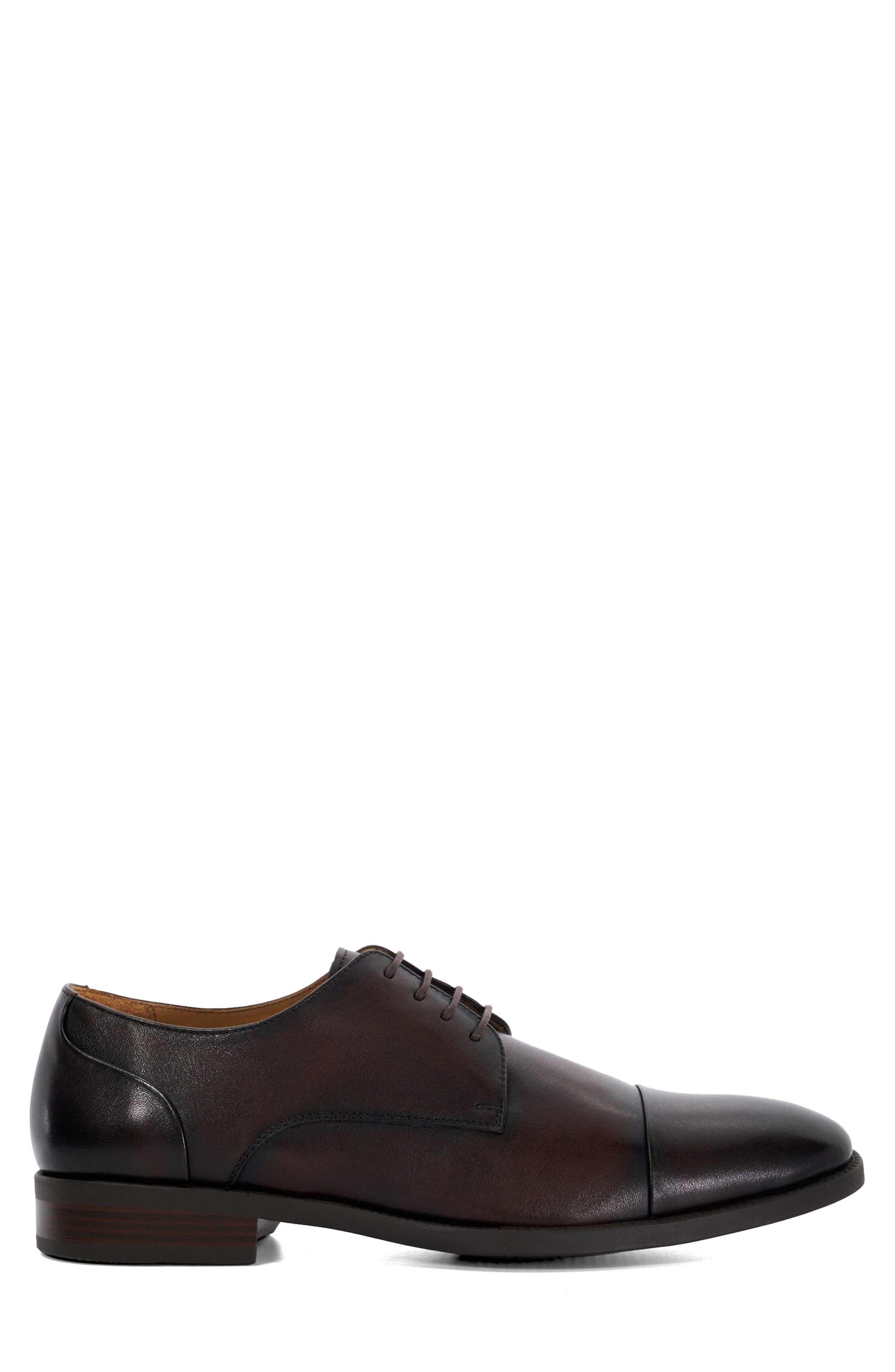 Dune London Suffix Plain Toe Oxford, Alternate, color, Brown