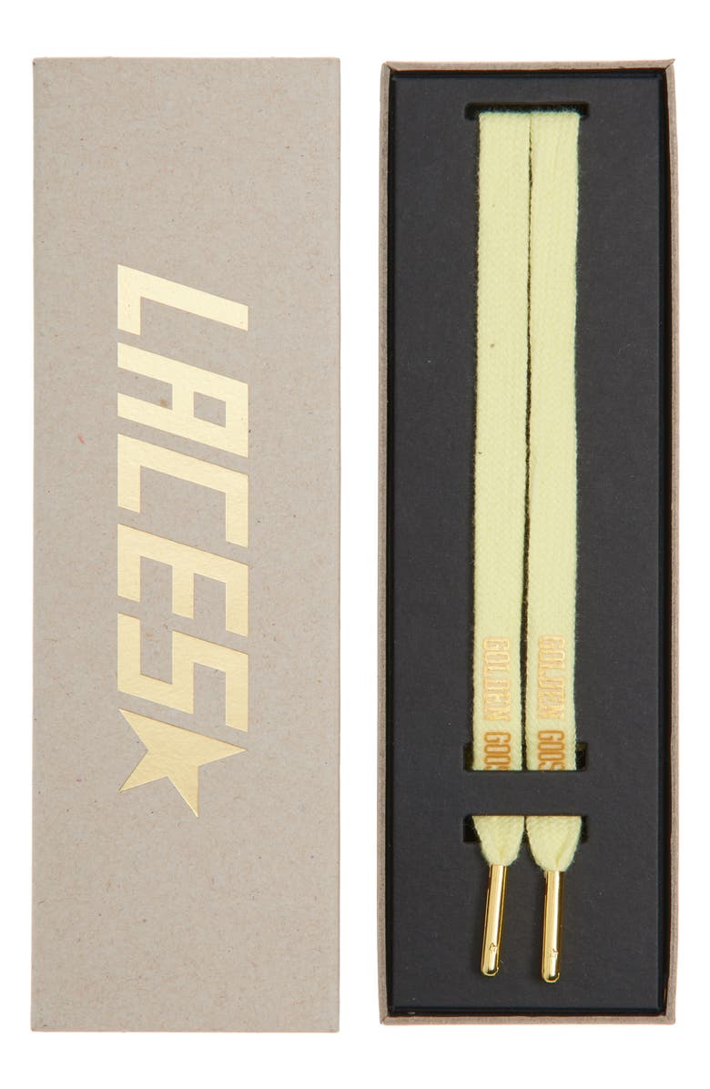 Golden Goose Logo Shoelaces, Main, color, 