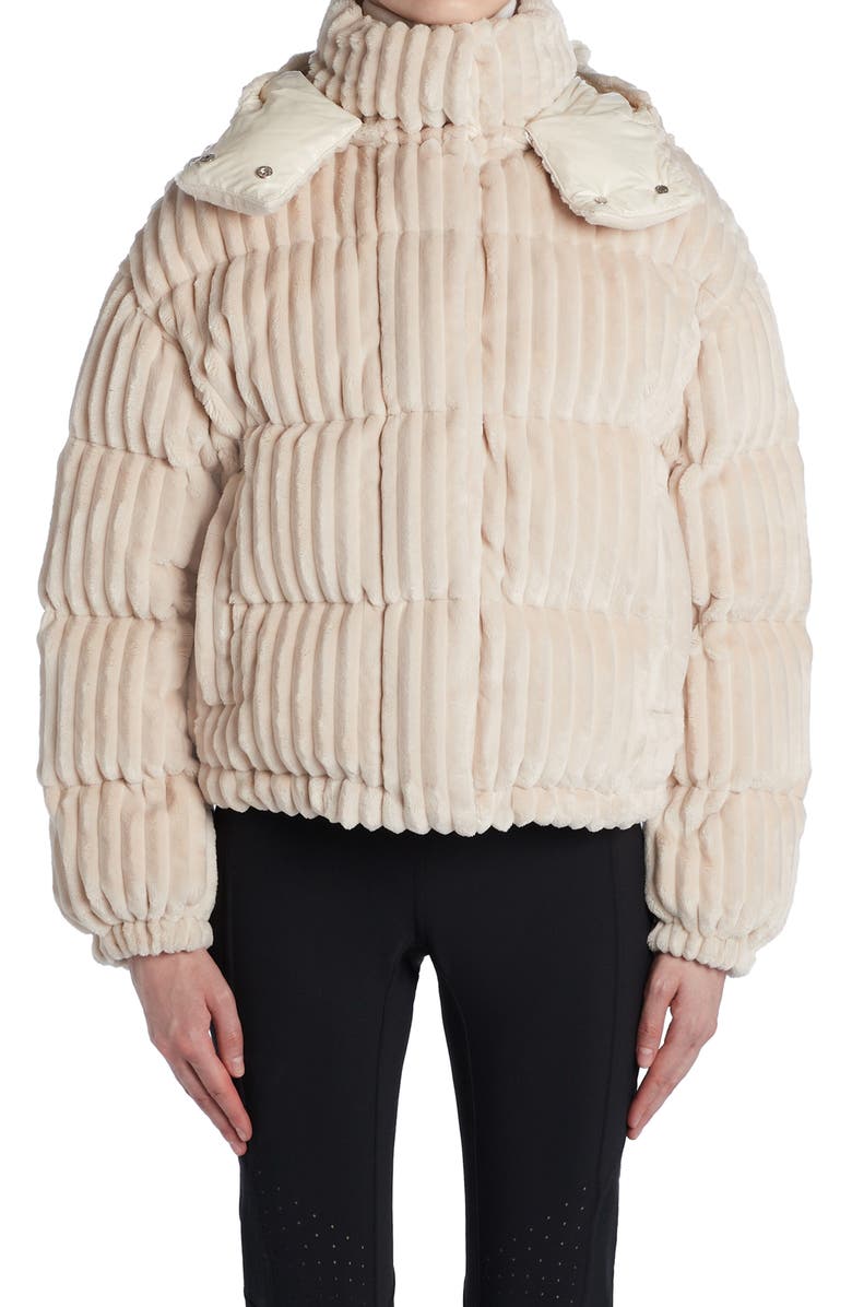 Moncler Daos Water Resistant Corduroy Hooded Down Puffer Jacket, Main, color, 