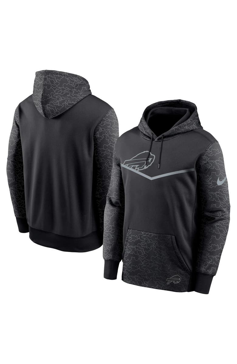 Nike Men's Nike Black Buffalo Bills RFLCTV Chevron Pullover Hoodie, Main, color,