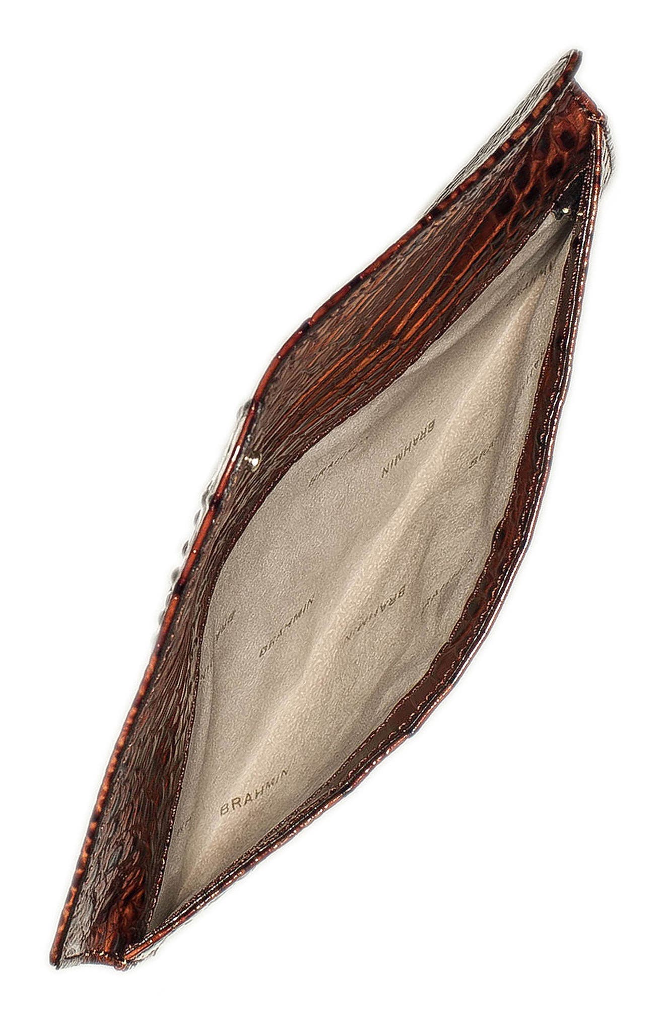 Brahmin Melbourne Croc Embossed Leather Envelope Clutch, Alternate, color, 