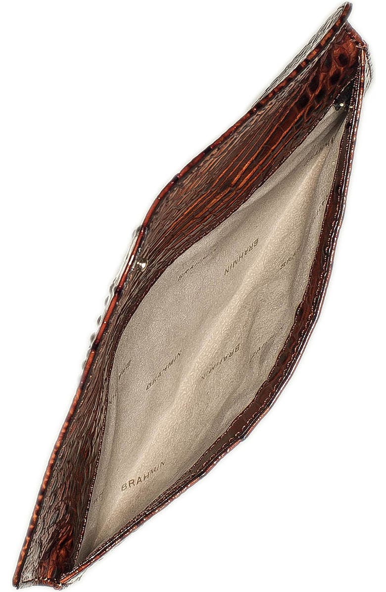 Brahmin Melbourne Croc Embossed Leather Envelope Clutch, Alternate, color,
