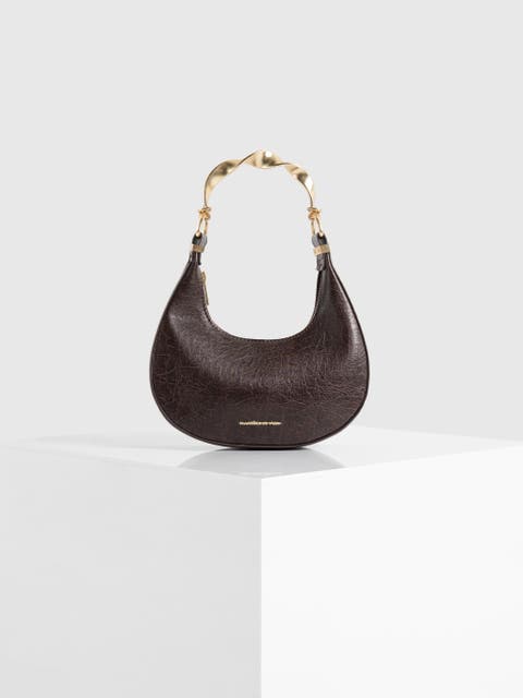 Sadie Sculpted Leather Crescent Bag
