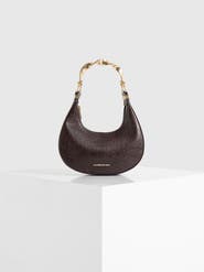 Manière De Voir Sadie Sculpted Leather Crescent Bag