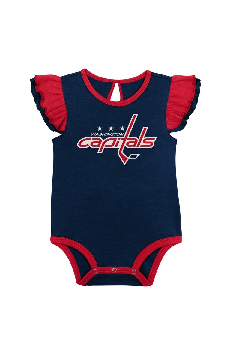 Outerstuff Girls Infant Red/Navy Washington Capitals Two-Pack Training Bodysuit Set, Alternate, color, Red