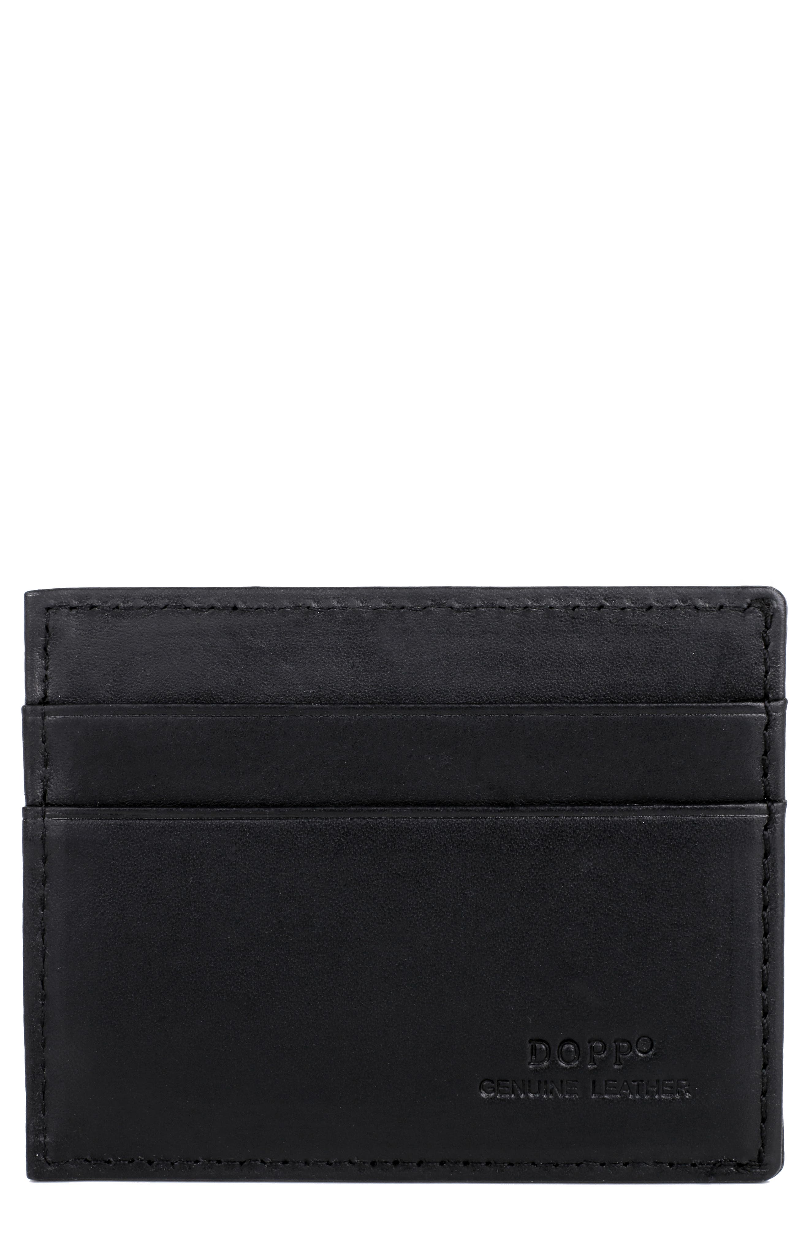 Front Pocket Leather Magnetic Money Clip Wallet
