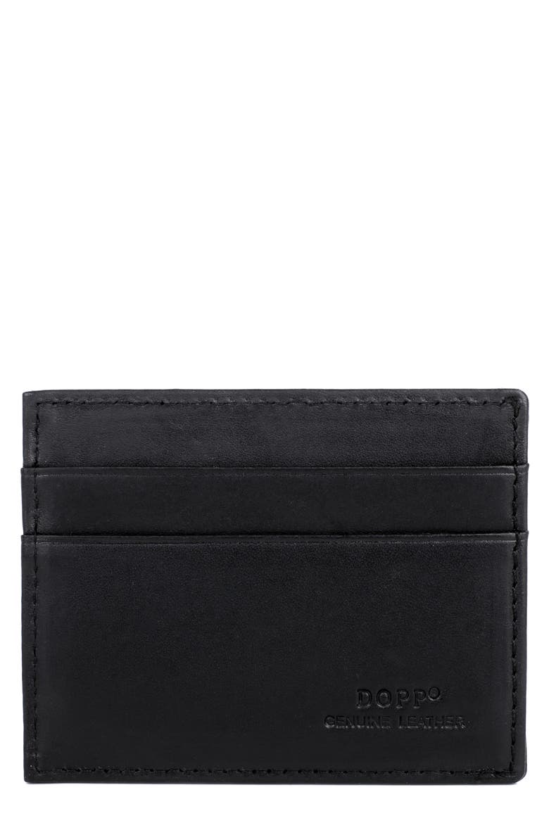 Front Pocket Leather Magnetic Money Clip Wallet, Main, color, BLACK
