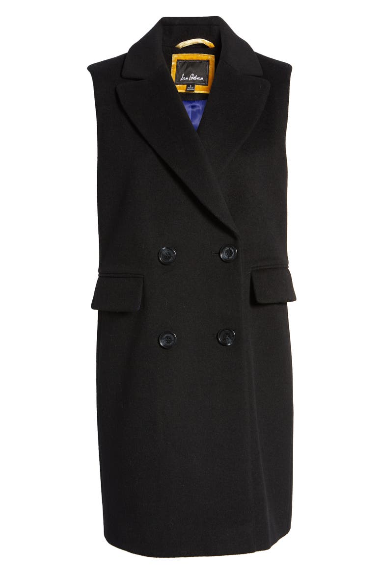 Tailored Wool Blend Long Vest, Alternate, color, BLACK