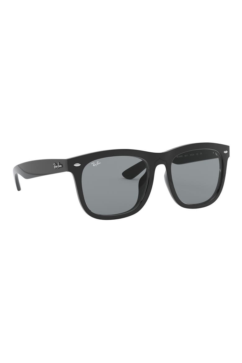 56mm Square Sunglasses, Alternate, color, BLACK / DARK GREY