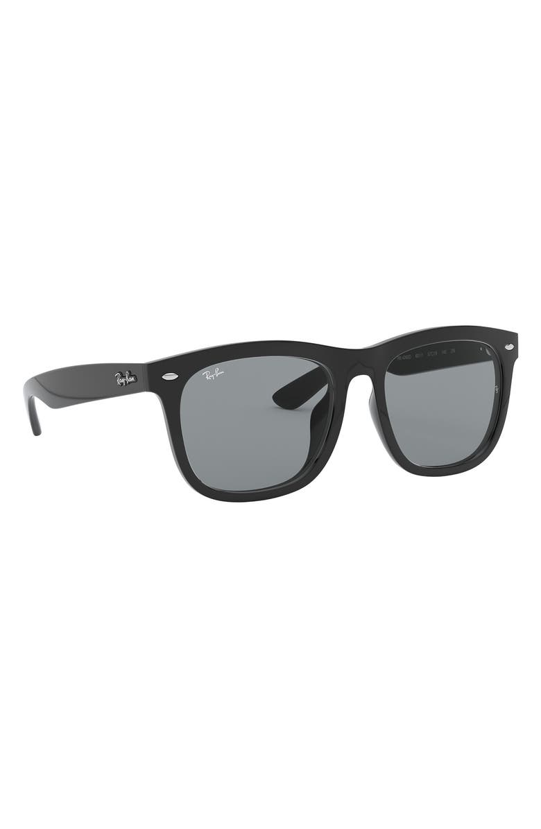 Ray-Ban 56mm Square Sunglasses, Alternate, color, Black / Dark Grey
