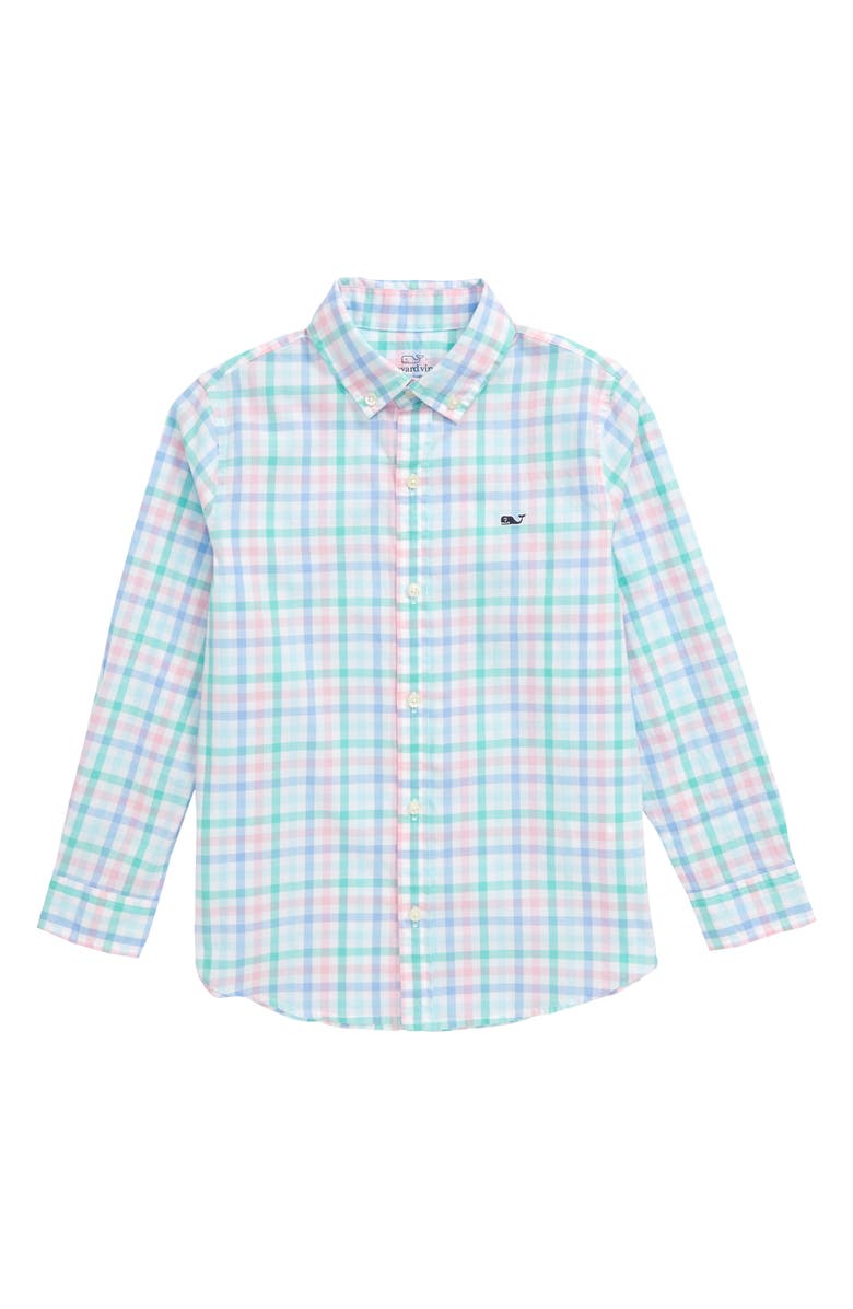 vineyard vines Palm Beach Check Button-Down Shirt, Main, color,