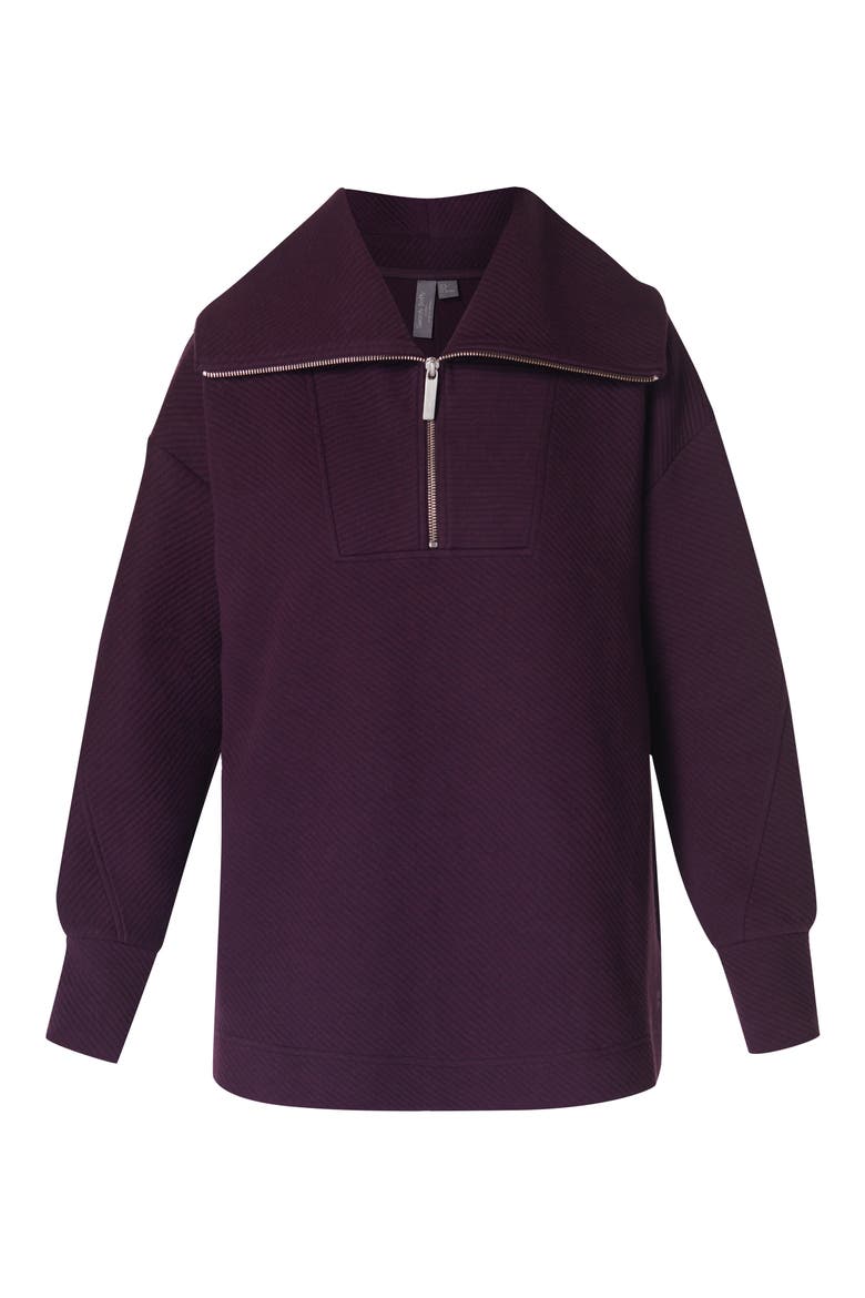 Radiant Oversize Half Zip Sweatshirt, Alternate, color, MIDNIGHT CHERRY PURPLE