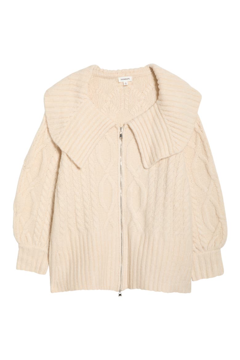 Mitchell Crop Zip Cardigan, Alternate, color, CREAM