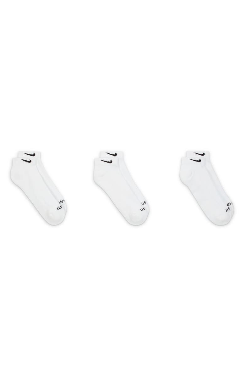 Nike Kids' 3-Pack Cushioned Ankle Socks, Alternate, color, White/ Black