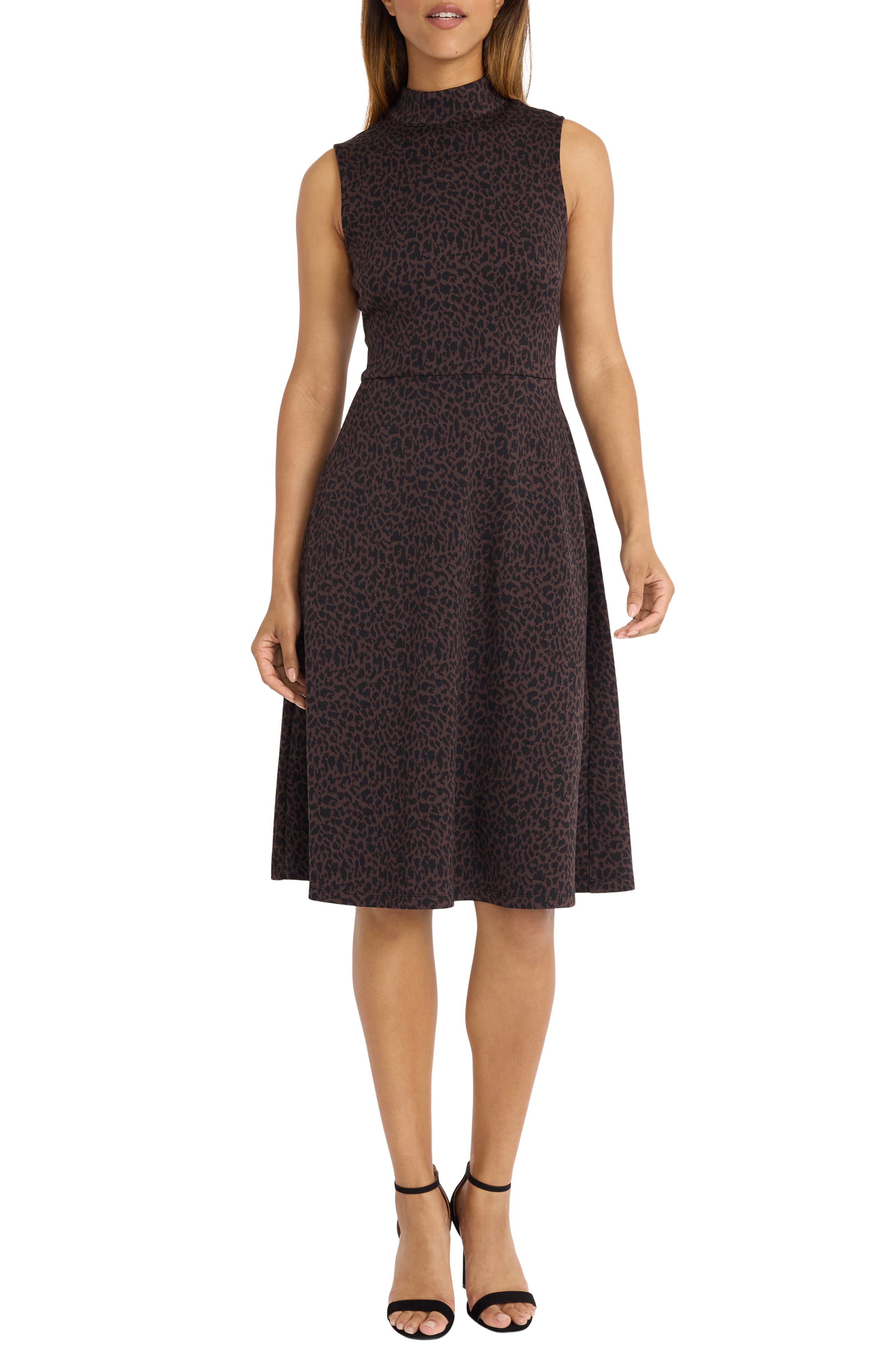 Maggy London Panthera Jacquard Fit & Flare Dress